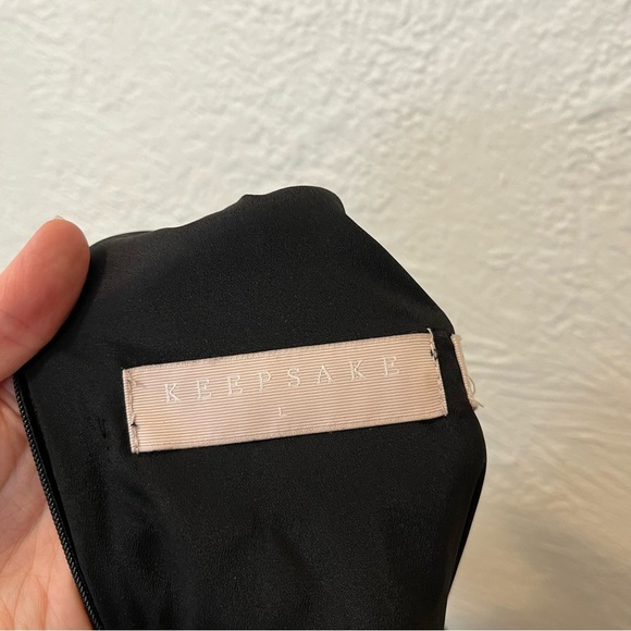 Keepsake the Label Dress Large Black White Polka Dot Ruffle Pleated L - Picture 7 of 8